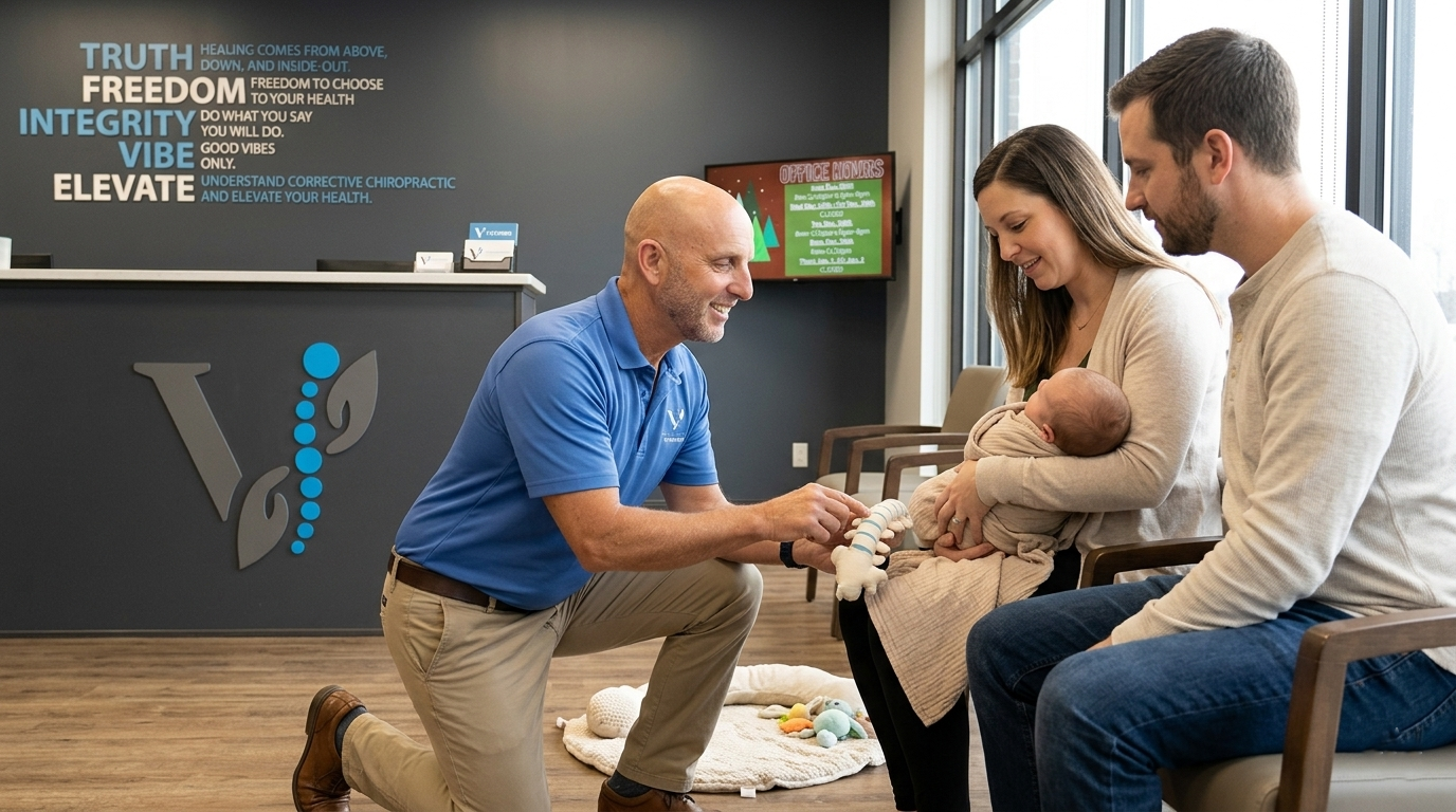 infant chiropractor in Fishers, IN explaining tummy time and baby posture to parents, baby chiropractor, chiropractor for babies, infant chiropractor,