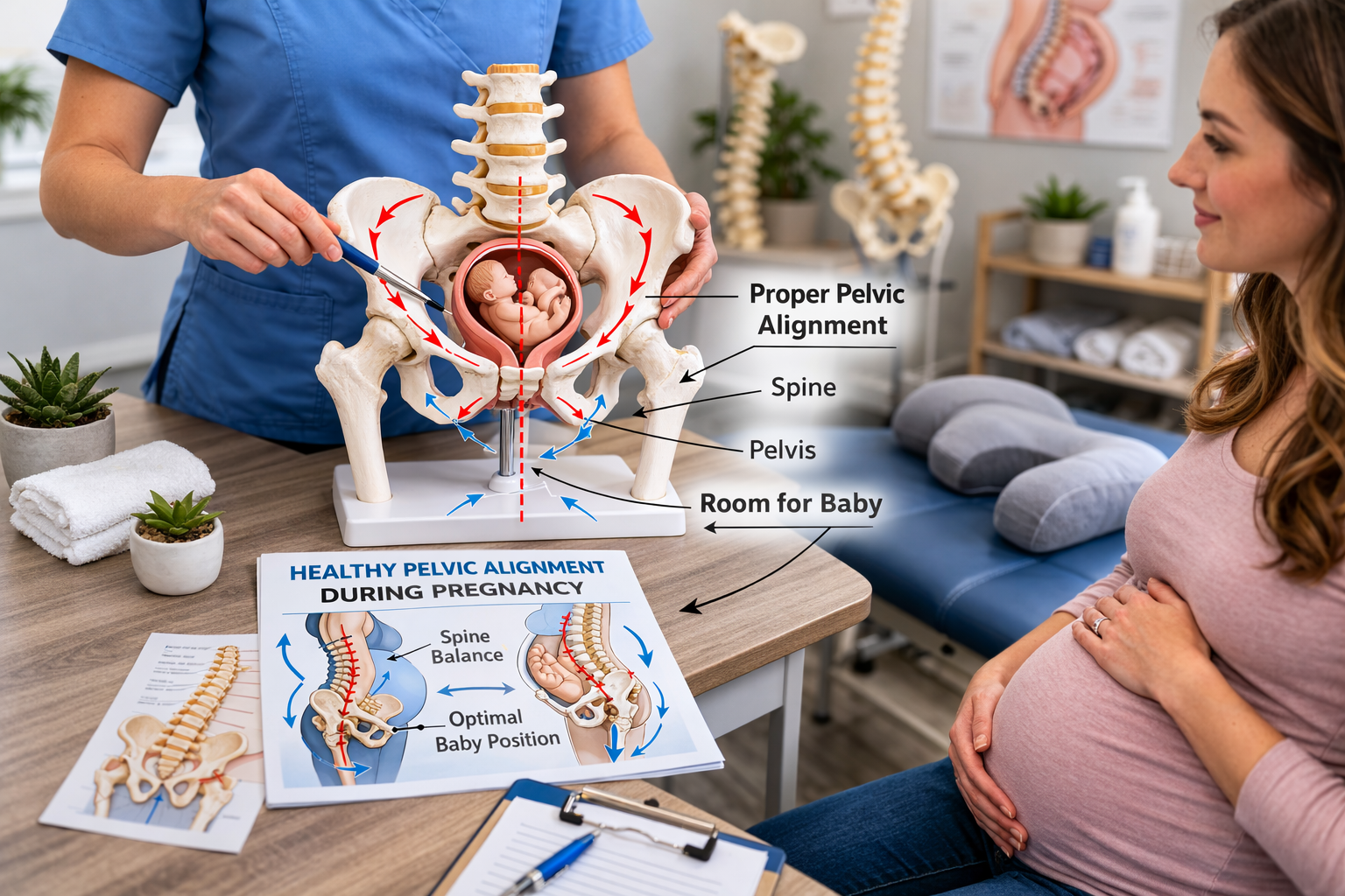 Pelvic alignment support during pregnancy chiropractic care in Fishers Indiana