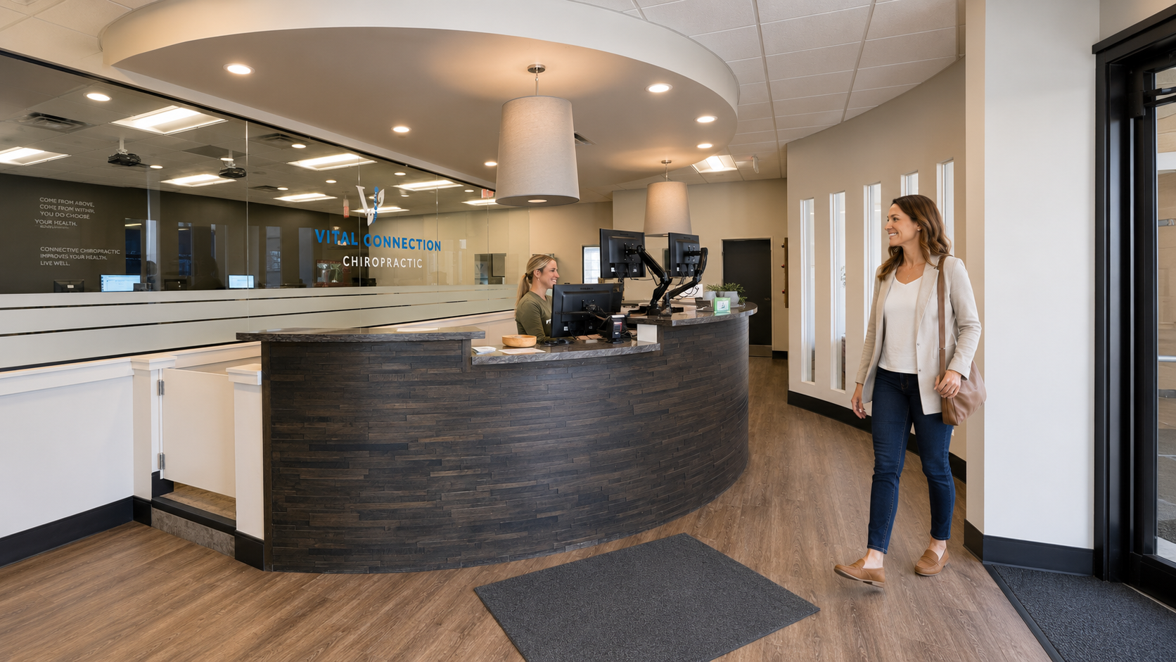 Patient visiting a posture correction chiropractor at Vital Connection Chiropractic in Fishers, IN, posture correction chiropractor, posture chiropractor, chiropractor for poor posture,