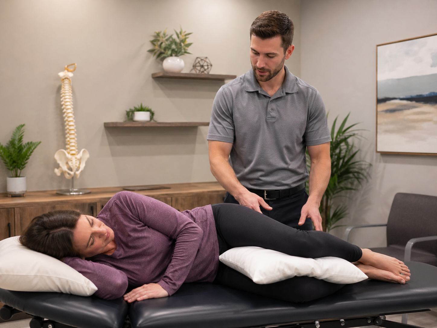 Sleeping with sciatic pain pillow setup explained by a chiropractor in Fishers, IN, how to sleep with sciatica, best sleeping position for sciatica, sleeping with sciatic pain,
