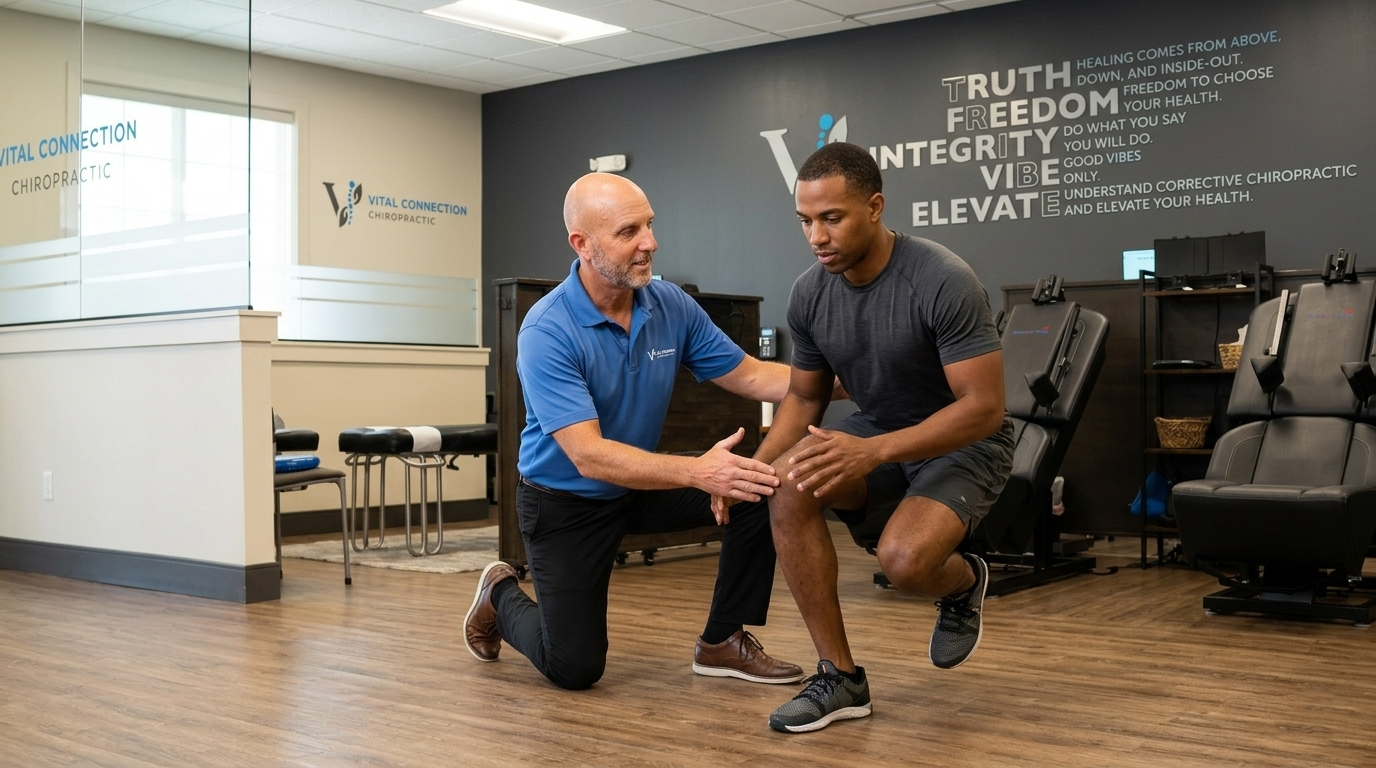 sports injury chiropractor in Fishers, IN guiding athlete movement screen, sports injury chiropractor, chiropractor for sports injury, athlete chiropractor,