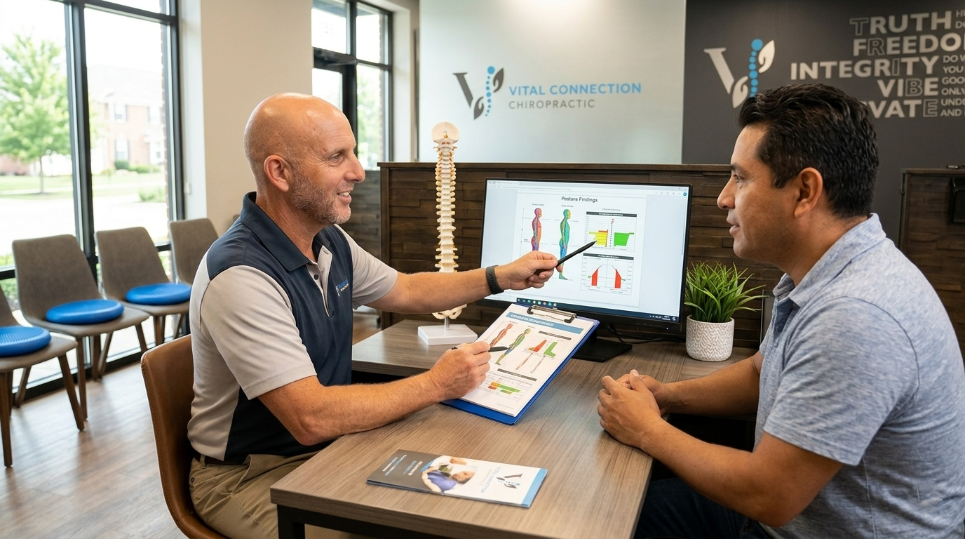 fix tech neck posture in Fishers, IN with posture assessment at Vital Connection Chiropractic, how to fix forward head posture, forward head posture correction, fix tech neck posture,
