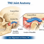 TMJ joint anatomy diagram showing jaw alignment in Fishers IN. how to fix tmj