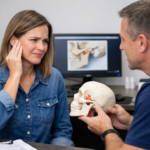 Treatment for TMJ consultation in Fishers IN with patient showing jaw pain symptoms. treatment for tmj